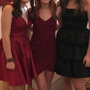 Red bodycon wrap dress